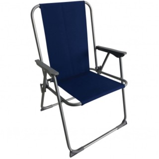 1 - Chaise de camping pliante bleue classique